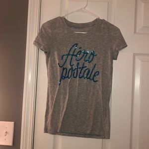 Gray Aeropostale short sleeve blue sequins